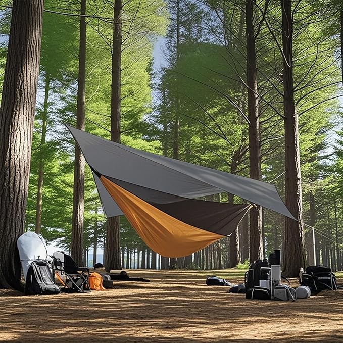 Hammock Tarp - Rain Tarp for Camping Hammock Tent 11 x 9 ft-Camping Gear Must Haves w/Easy Set Up Including Tent Stakes and Carry Bag