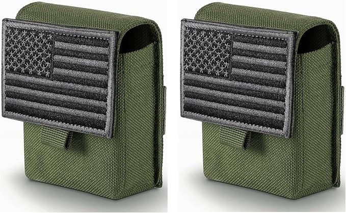 2 Pack Tactical Pouches, Molle EDC Compact Pouch Small Utility Pouch Accessories Battery Cigarette Case Card Holder Lighter Slot Mini Cigar Belt Waist Pack