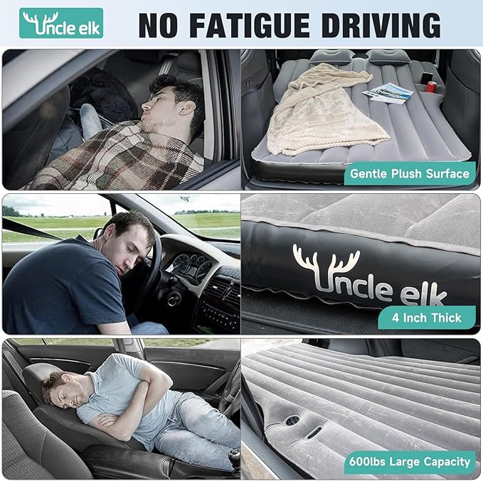 Model Y Mattress for Tesla, Inflatable SUV Mattress for Portable Camping Mattress Foldable Air Mattress with Air Pump and Storage Bag for Tesla Model Y and SUV Travel, Grey