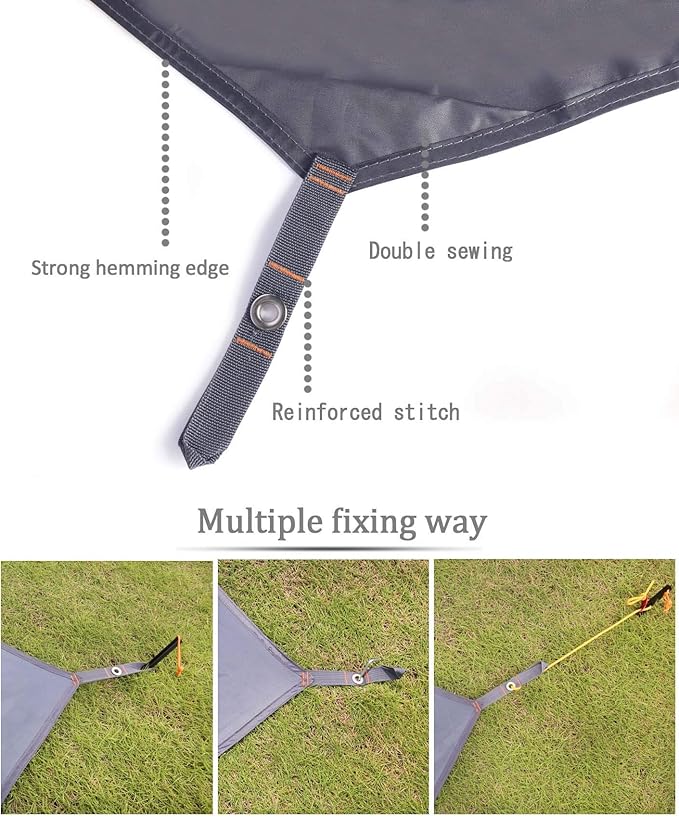HIKEMAN Hexagonal Tent Footprint,1-4 Person Ultralight Waterproof Tent Tarp Ground Sheet Mat with 6 Tent Stakes for Camping Hiking Picnic Backpacking