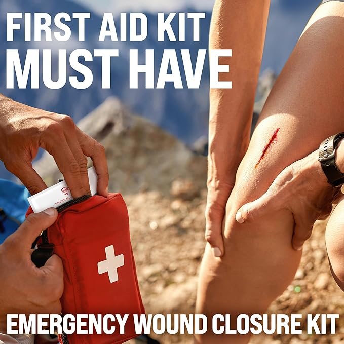 Emergency Wound Closure Strips - 2pk - Laceration Closure Kit - Stitchless & Easy to Use - Butterfly Bandages