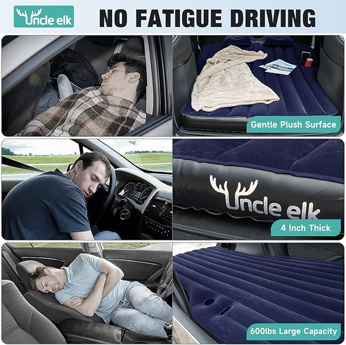 Model Y Mattress for Tesla: Inflatable SUV Mattress for Portable Camping Mattress Foldable Air Mattress with Air Pump and Storage Bag for Tesla Model Y and SUV Travel, Navy