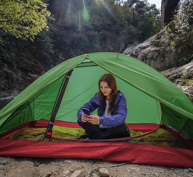 KAZOO Waterproof Backpacking Tent Ultralight 1/2 Person Lightweight Camping Tents 1/2 People Hiking Tents Aluminum Frame Double Layer