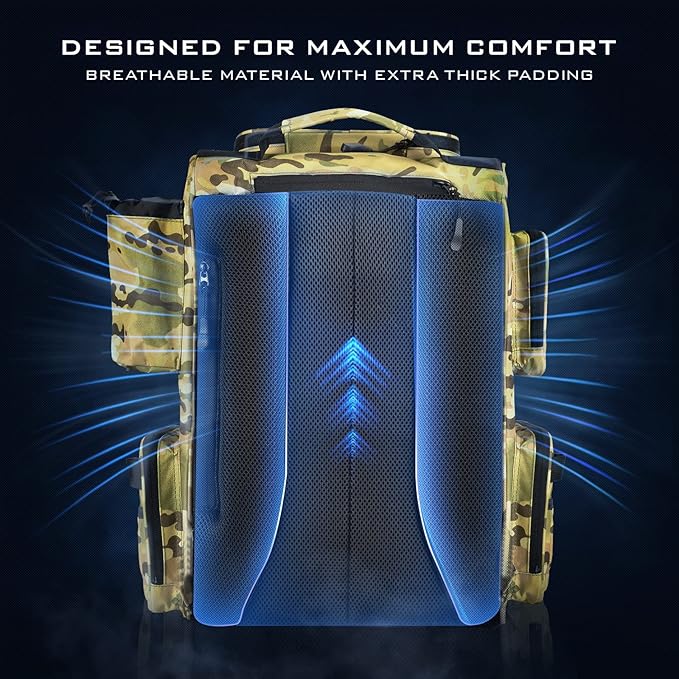 KastKing Bait Boss Fishing Tackle Backpack with Rod Holders-4 Tackle Boxes-Rain Cover,43L Large Storage for Fishing Gear