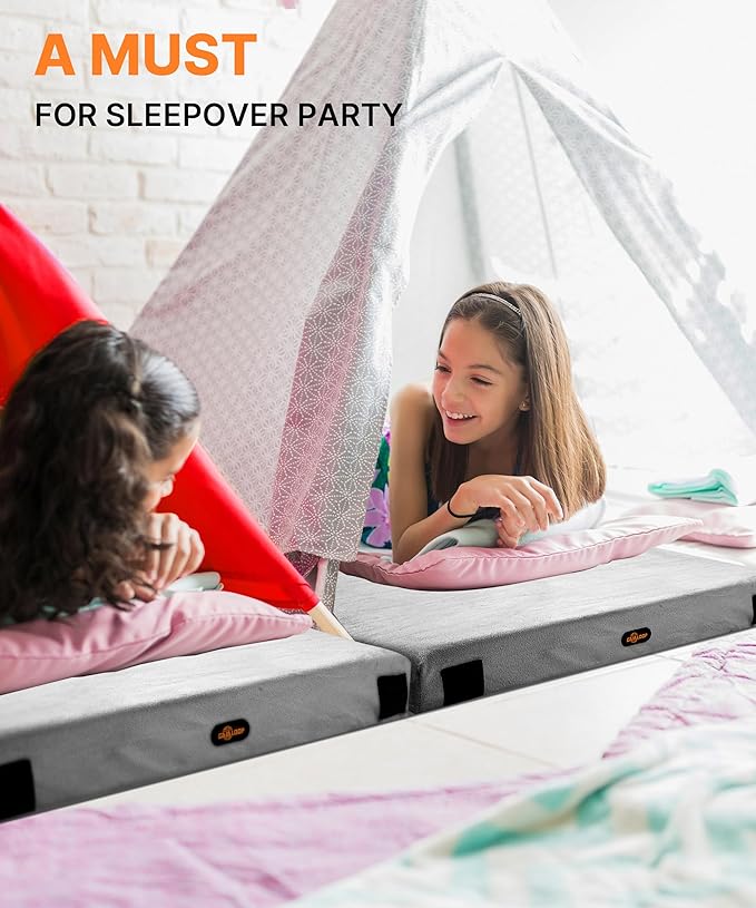 3 Inch GAIALOOP Thick Memory Foam Camping Mattress Sleeping Pad [Car/Tent/Cot] Glamping Portable Floor Mat Roll Up Futon Mattress for Guests Sleepover