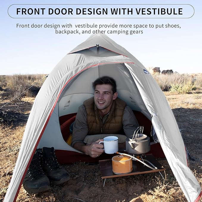 Naturehike Cloud-Up 1 Person Tent, Lightweight Backpacking Tents for One Man, Waterproof Ultralight One Person Tent for Camping Hiking Backpacking