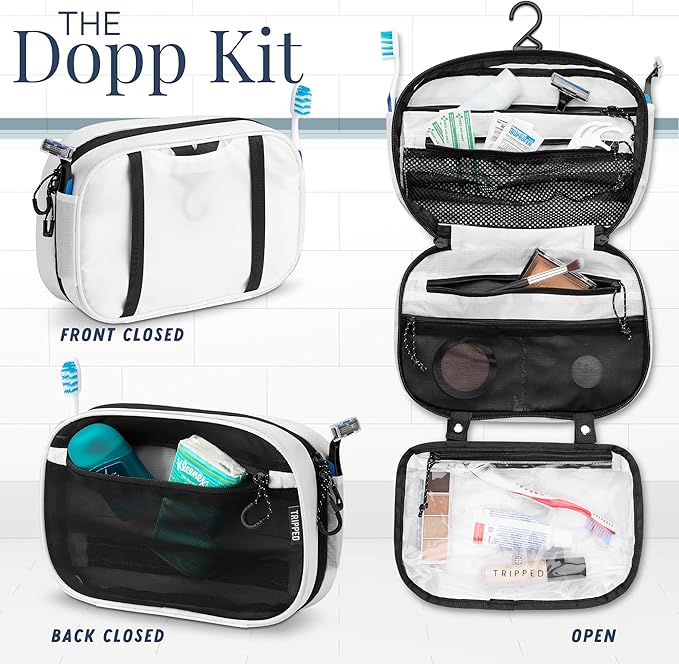 Toiletry Bag Kit Set: Hanging Travel Toiletry Bag + 311 TSA Cosmetic Liquid Bag + Ultralight Accessory Organizer Pouch