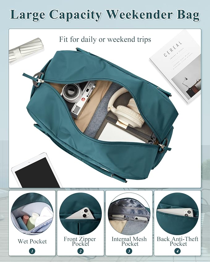 Gym Bag Womens,Travel Duffel Carry on Bag Sport Tote Bag Weekend Overnight Bag