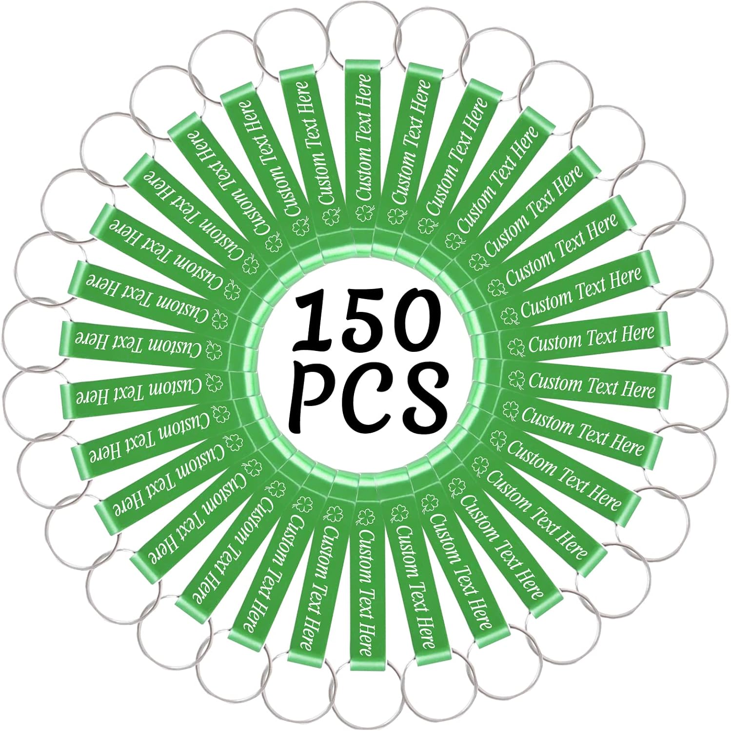 150PCS Personalized Bottle Opener Keychain Bulk Custom Beer Bottle Opener with Logo Text Engraved Wedding Bottle Opener Favors Customized Gifts for Guests Baby Shower Birthday Party-Green