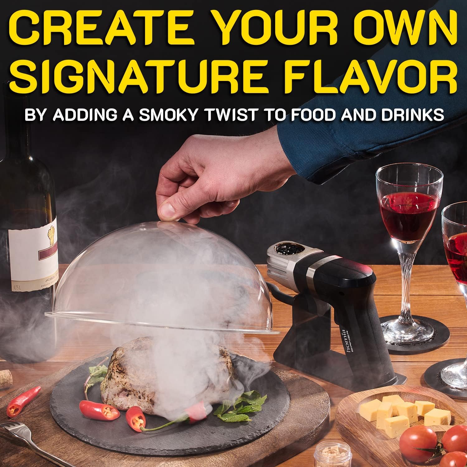 Cocktail Smoker Kit - Whiskey Smoker Kit - Smoke Infuser Birner PRO - Extended Kit, 12 PCS, with Accessories and Wood Chips - Cold Smoke for Food and Drinks - Gift for Men