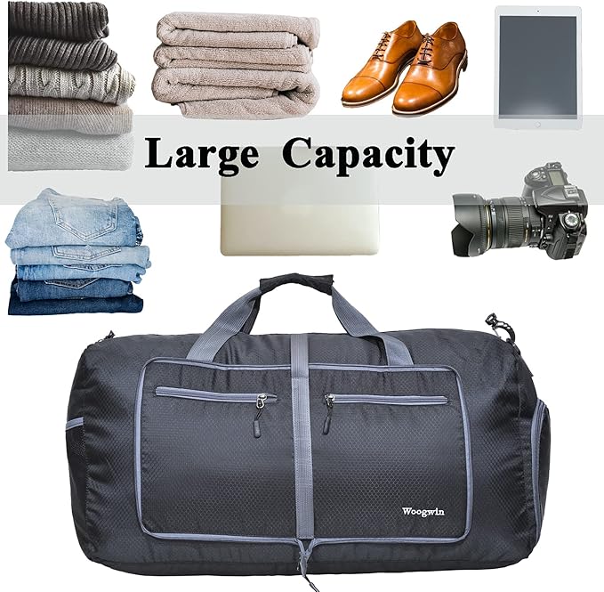 Woogwin Travel Duffel Bag Large Foldable Waterproof Overnight Bag for Beach Swim Bags Pool Sports Gym