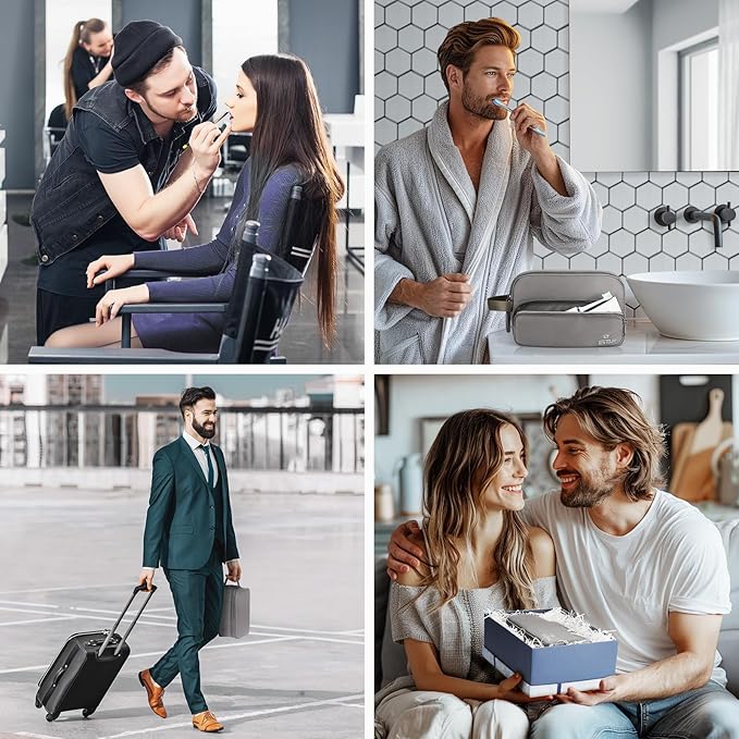 Toiletry Bag for Men, Travel Toiletry Bag Travel Essentials, Dopp Kit Water-resistant Shaving Bag,Bathroom Bag Toiletries Organizer, Mystery Gray(Polyster)