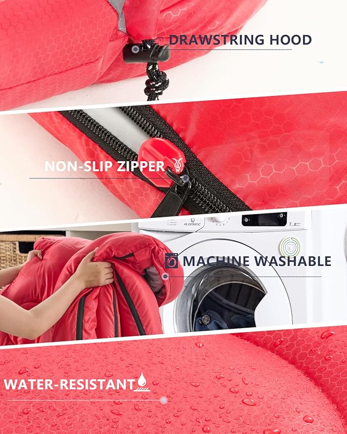 Sleeping Bags for Adults Backpacking Lightweight Waterproof- Cold Weather Sleeping Bag for Girls Boys Mens for Warm Camping Hiking Outdoor Travel Hunting with Compression Bags