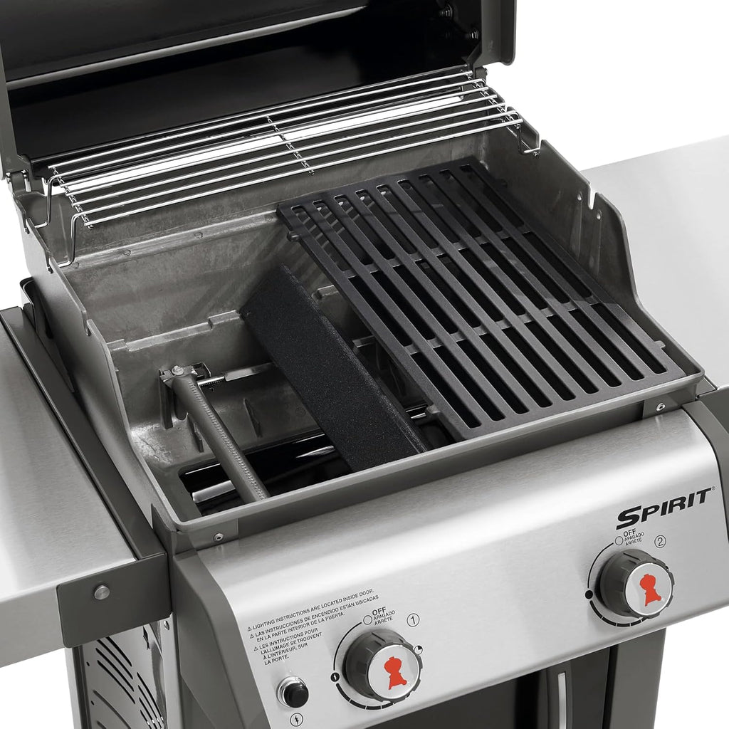 17.5 Inches Cast Iron Grill Grates Replacement 7637 for Weber Spirit I II 200 Series, Spirit E210 E220 S210 S220 Gas Grills (with Front Control Knobs), Grill Grates Parts for Weber Spirit 200