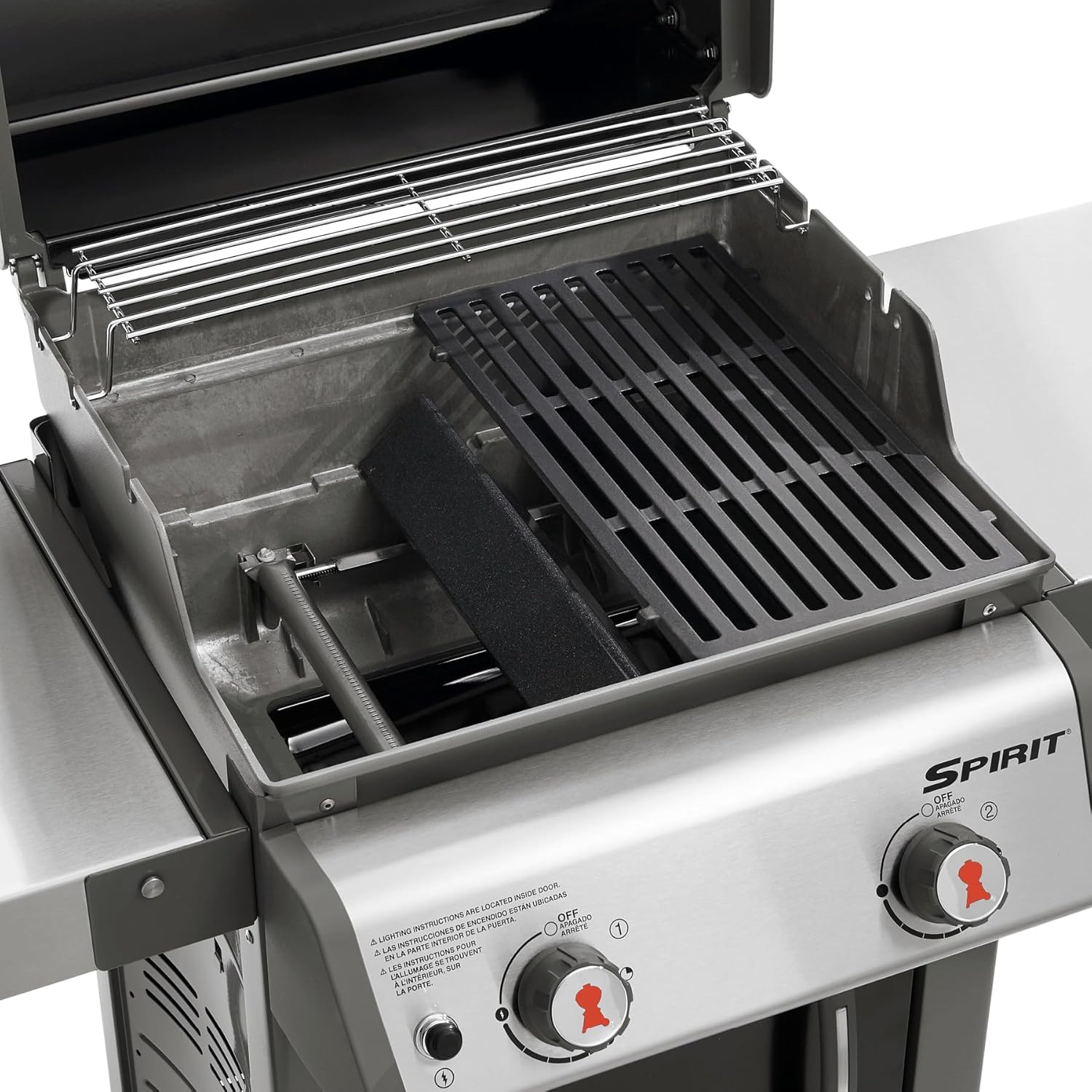 17.5 Inches Cast Iron Grill Grates Replacement 7637 for Weber Spirit I II 200 Series, Spirit E210 E220 S210 S220 Gas Grills (with Front Control Knobs), Grill Grates Parts for Weber Spirit 200