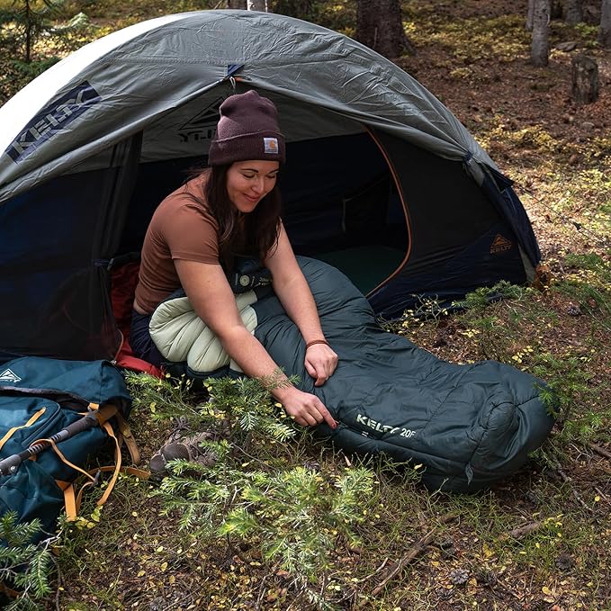 Kelty Cosmic Synthetic Fill 20 Degree Backpacking Sleeping Bag – Compression Straps, Stuff Sack Included