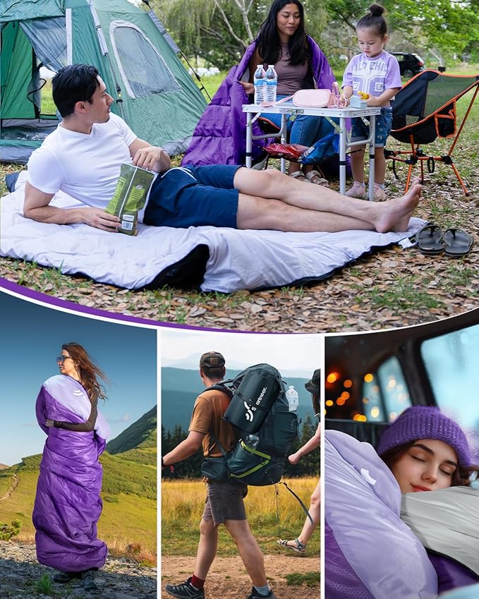 Sportneer Sleeping Bags for Adults, Warm & Cold Weather Sleeping Bag for Adults Kids Boys Girls - Lightweight Compact Camping Gear Equipment, Traveling, Backpacking, Hiking