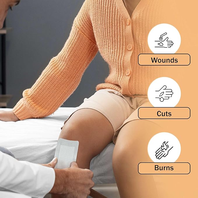 Bordered Gauze Island Dressing 6x6-25 Large Adhesive Bandages for Wound Protection - Good for Hospitals, Medical Facilities, First Aid Kits, and More