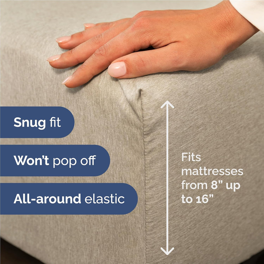 Twin XL Size 3 Piece Sheet Set - Comfy Breathable & Cooling Bed Sheets Set - Hotel Luxury Bedding for Women, Men, Kids, Teens, Boys & Girls - Deep Pockets and Wrinkle Free - Beige (Heathered Sheets)