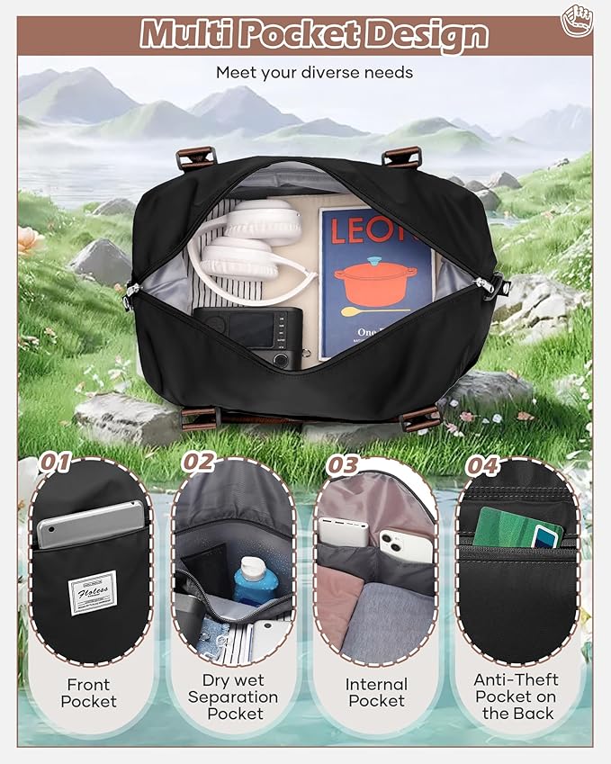 Gym Bag Womens,Travel Duffel Carry on Bag Sport Tote Bag Weekend Overnight Bag