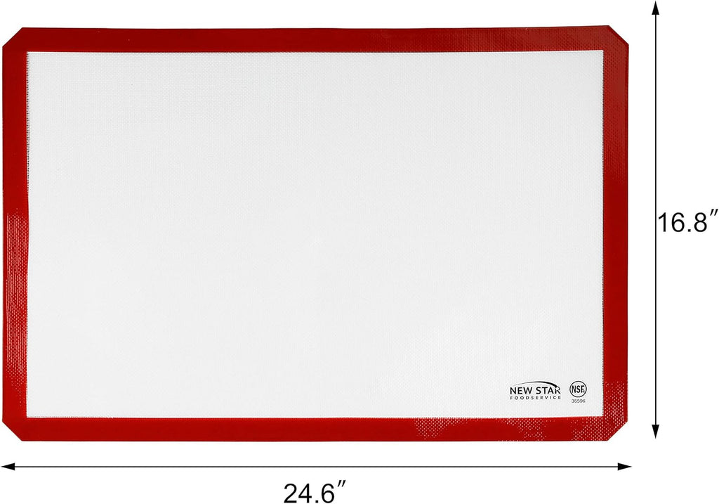 New Star Foodservice 36596 Commercial Grade Silicone Baking Mat Non-Stick Pan Liner, 17 x 25 inch (Full Size)