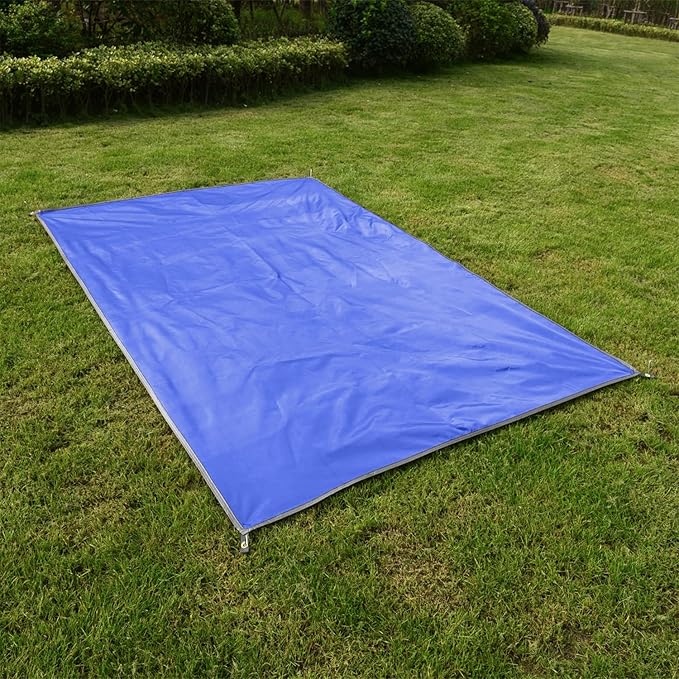 Wind Tour Portable Multifunctional Outdoor Camping Tarp Groundsheet Footprint Lightweight Floor and Ground Tarps for Camping Hiking with Carry Bag (Blue-57" x 83")