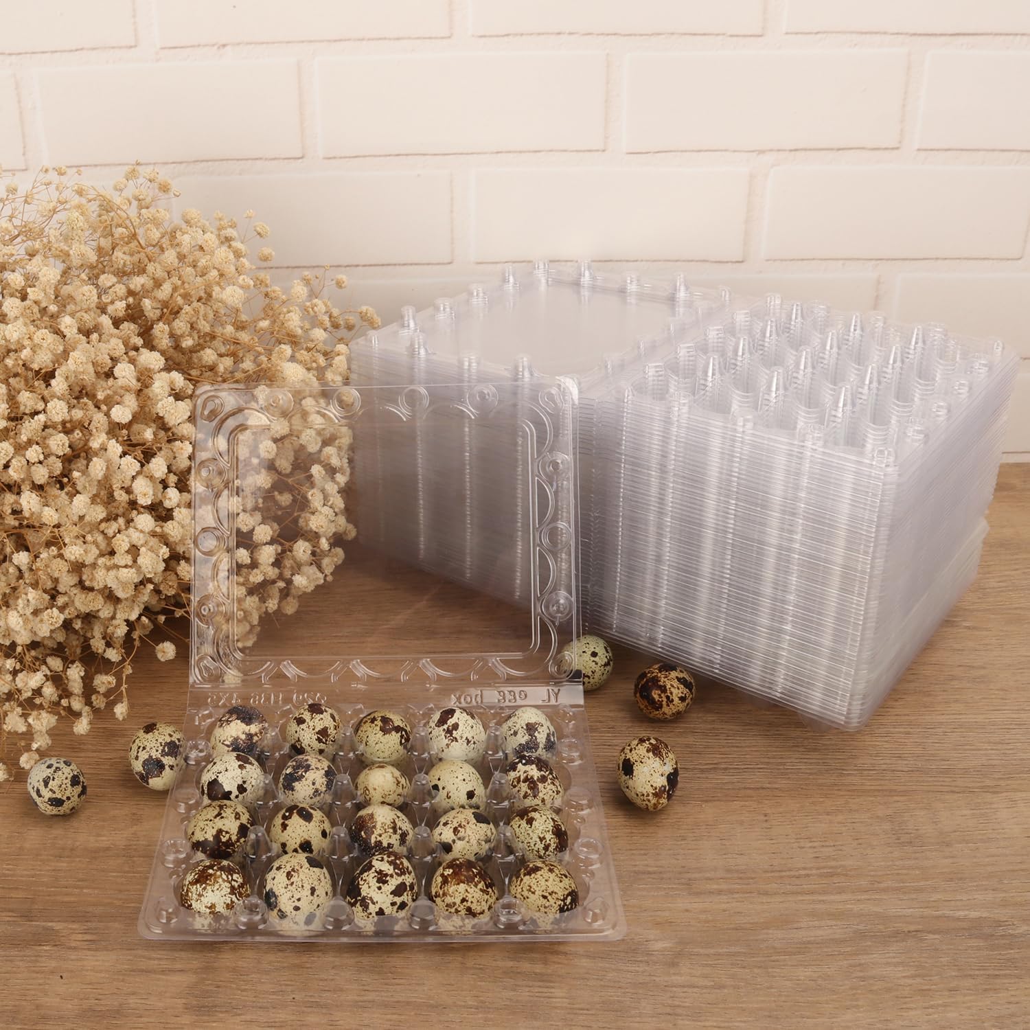 150 Pack Quail Egg Cartons, Clear Plastic Quail Egg Trays, Holds up to 20 Quail Eggs Securely - Your Ultimate Small Eggs Carton Holders for Bulk Storage and Display