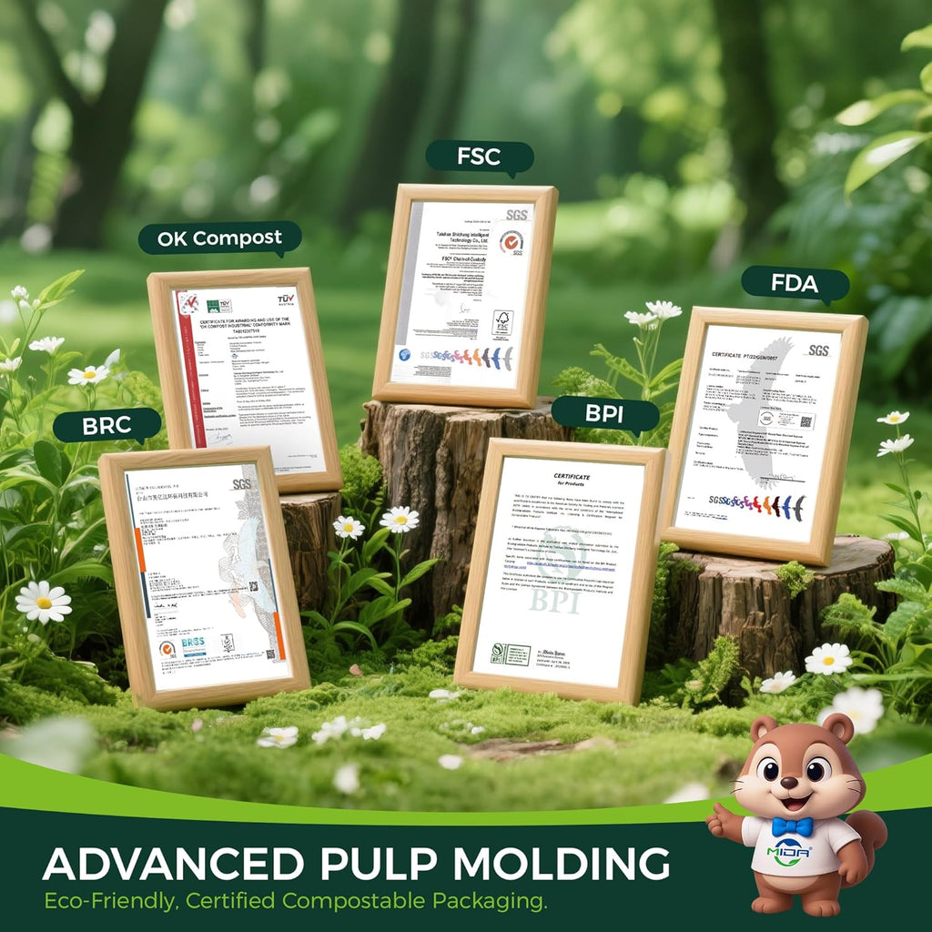 25-Pack 100% Compostable Biodegradable Paper Taco Holders, Eco-Friendly Disposable Paper Taco Tray for Taco Tuesday, Lazy Susan Taco Bar (25-pack)