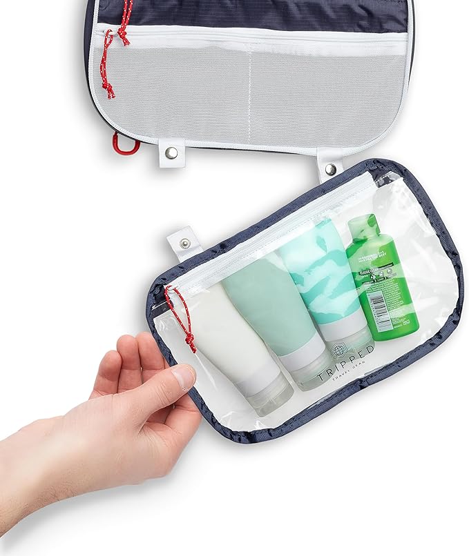 Toiletry Bag Kit Set: Hanging Travel Toiletry Bag + 311 TSA Cosmetic Liquid Bag + Ultralight Accessory Organizer Pouch
