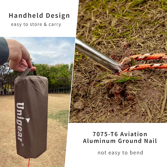 Unigear Hexagon Hammock Rain Fly,15x14FT/12x10FT Multifunctional Waterproof Camping Tarp,Lightweight and Compact Tent Tarp for Backpacking, Hiking, Traveling