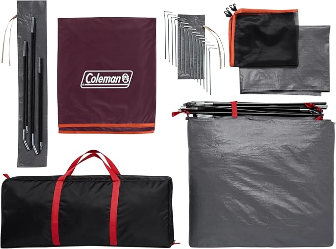 Coleman Skydome Series Camping Tent Weatherproof Tent Includes Pre-Attached Poles Rainfly Carry Bag and Unique Pattern Sets up in 5 Minutes