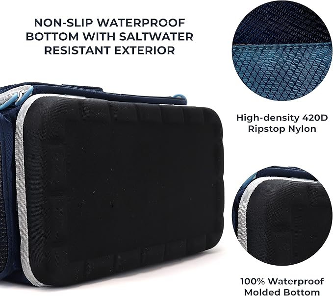 OSAGE RIVER Fishing Tackle Bag, Saltwater Fishing Gear Bag, Tackle Box Organizer with Waterproof Non-Slip Bottom, Padded Shoulder Strap, and Fishing Pliers, Fishing Gifts for Men