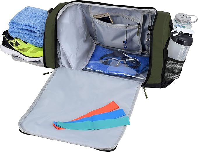 Ultimate Gym Bag 2.0: The Durable Crowdsource Designed Duffel Bag with 10 Optimal Compartments Including Water Resistant Pouch