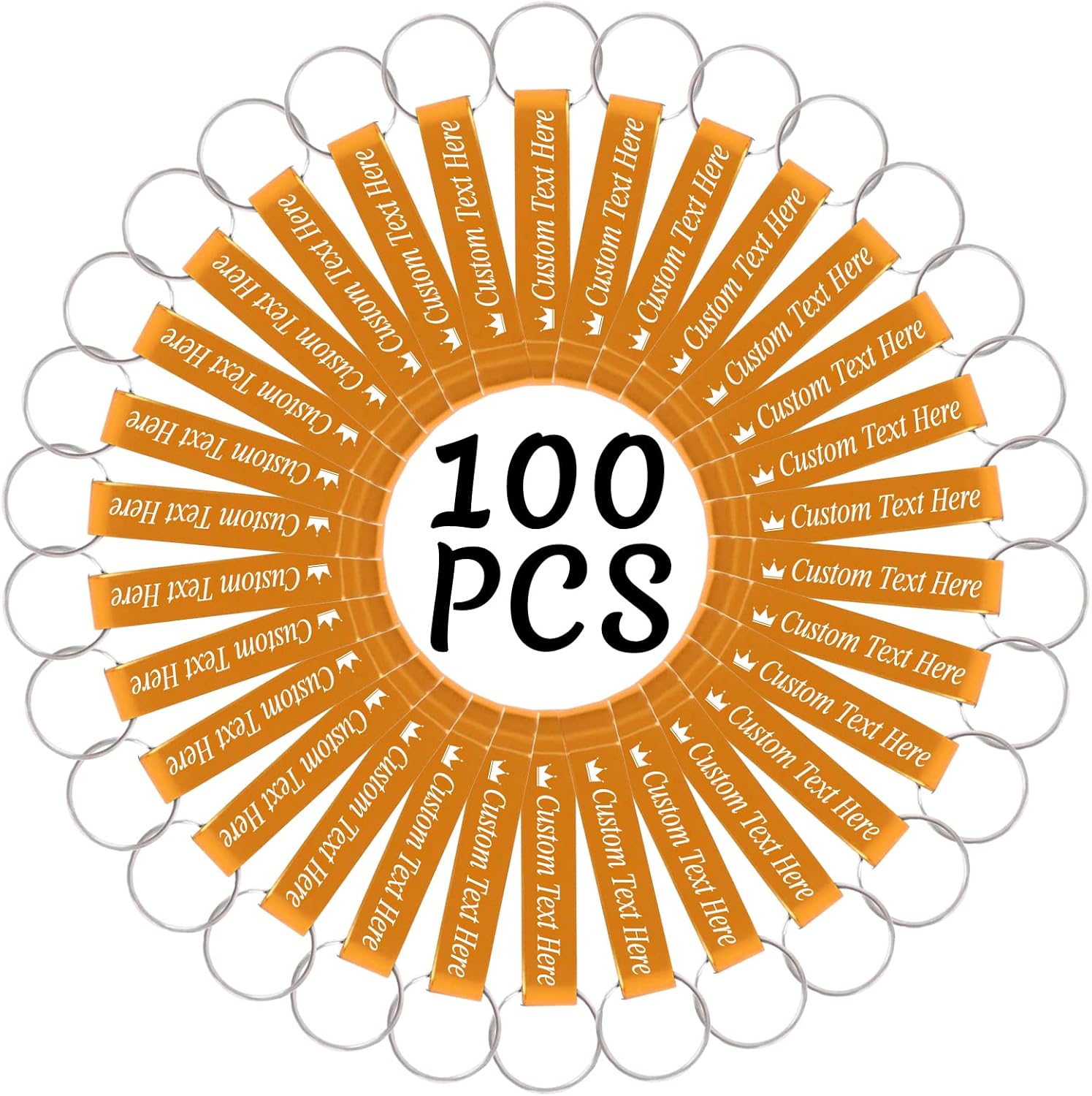 100PCS Personalized Bottle Opener Keychain Bulk Custom Beer Bottle Opener with Logo Text Engraved Wedding Bottle Opener Favors Customized Gifts for Guests Baby Shower Birthday Party-Gold