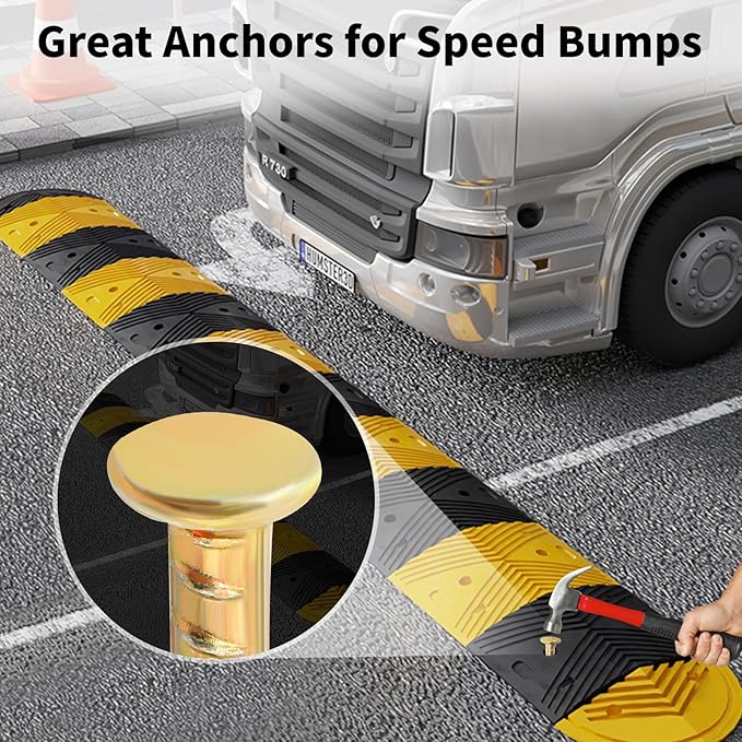 16 Inch Rebar Stakes 1/2 Inch Diameter Galvanized Steel Ground Anchors Heavy Duty Anchoring Spikes for Speed Bump, Parking Curb and Tent (10 Pack)