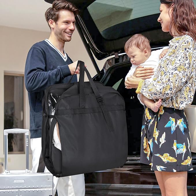 Univivi Hanging Garment Bag for Travel, 60" Heavy Duty Suit Bags, Extra Capacity Hanging Clothes Bag for Closet Storage, Dress Cover with Handles and Buckle Straps for Suit, Coat, Jacket