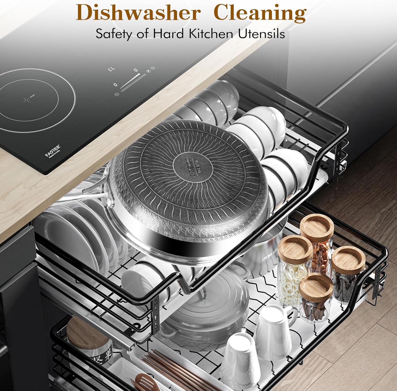 MDHAND 10 Inch Nonstick Frying Pan, Premium Stainless Steel Skillet with Stay-Cool Handle, No Coating, Dishwasher-Friendly, Oven-Safe Induction Ready, Compatible with All Cooktops