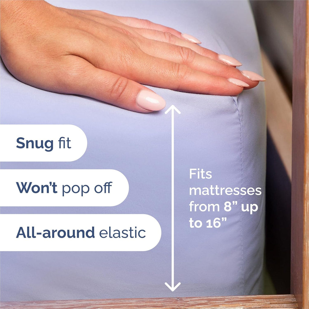 King Size 4 Piece Sheet Set - Comfy Breathable & Cooling Bed Sheets Set - Hotel Luxury Bedding for Women, Men, Kids, Teens, Boys & Girls - Deep Pockets, Ultra-Soft, Wrinkle Free - Oeko-Tex - Lavender