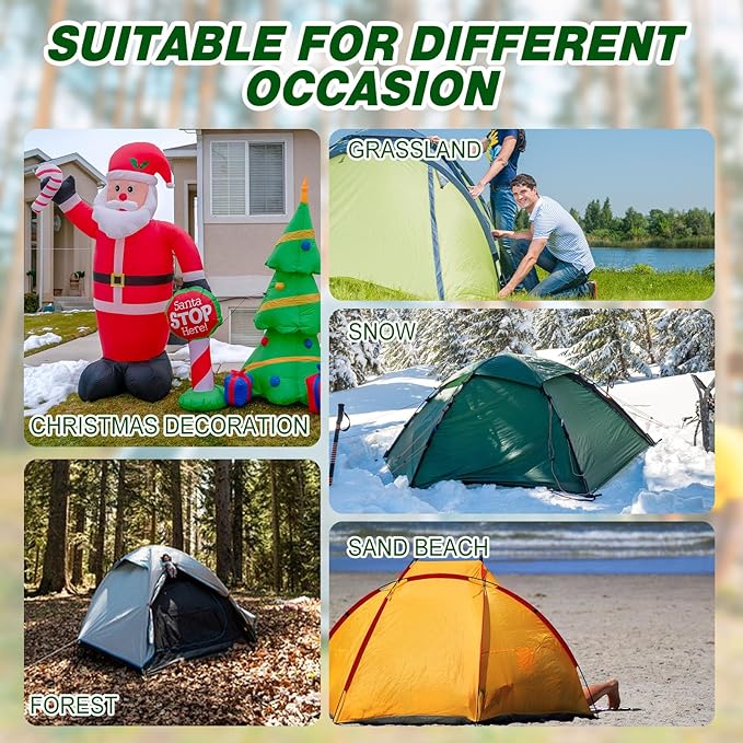 Tandefio 20 Pcs 8 Inch Screw in Tent Stakes Heavy Duty Drill in Ground Anchor Pegs Metal Stakes Screws Hex Pegs Drillable Camping Threaded Tent Spike with Hex Head Driver (Orange)