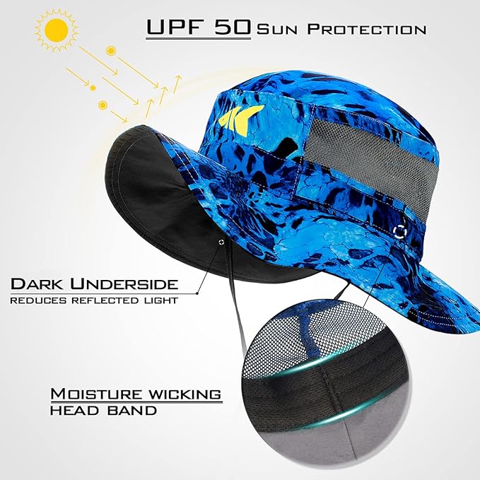 KastKing Sol Armis UPF 50 Boonie Hat - Sun Protection, Fishing, Beach & Hiking, Paddling, Rowing, Kayaking