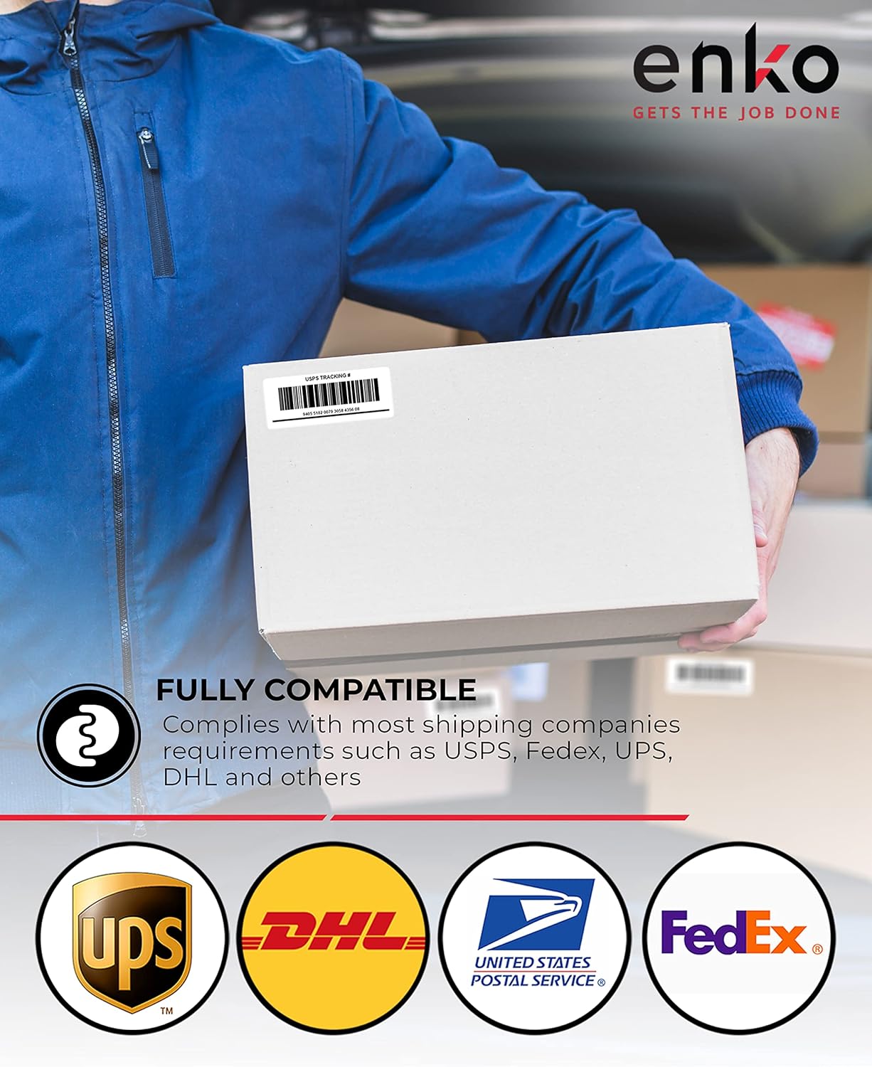 enKo - 3-1/2 x 5 Inch Label - White Blank - 4 Up Per Sheet Shipping Address Mailing Labels for Laser Inkjet Printer (900 Sheets, 3600 Labels)