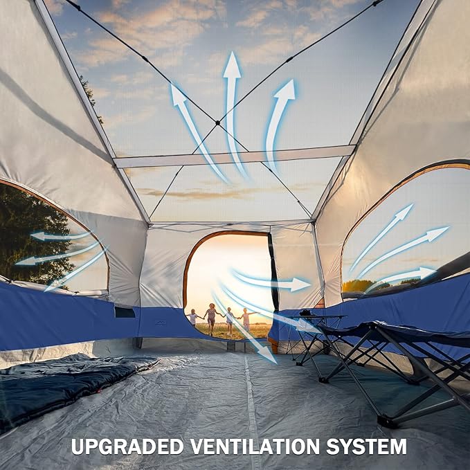 KAMPKEEPER Camping Inner Tent for Pop Up CanopyConverts 10'x10' Canopy into Camping TentFully Vented Roof, Navy Blue