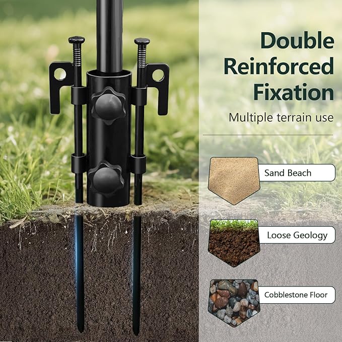 Camping Tarp with Poles & Retainer,15x12.5FT Large Waterproof 210D Oxford Cloth Camping Canopy, UV Blocking Rate 99.99% Tent Tarp Car Awning for Outdoor, Picnic, Hammock, Car, Backpacking(Green-Black)