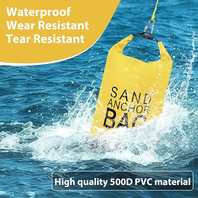 20L Sand Anchor Bag, 2 in 1 Jet Ski Anchor Kit for Float with Adjustable Buoy, Waterproof Dry Bag for Jetski, Kayak, Boat, Water Sports - Blue