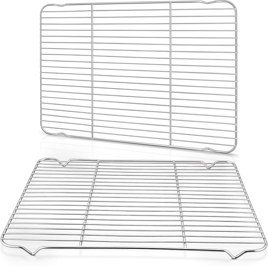 Cooling Racks for Cooking and Baking, Homikit 16.6”*11.5” Large Stainless Steel Wire Rack for Oven Cooking Roasting Grilling Drying, Cookie Bacon Pizza Mesh Cooling Racks, Dishwasher Safe, 2 PCS