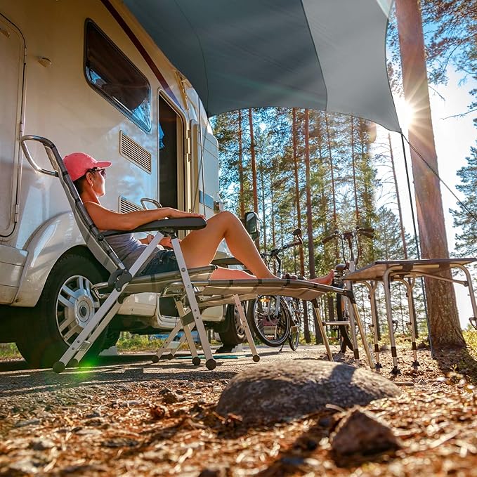 Forceatt 12x14FT Tarp with 2 Poles, Waterproof Anti-UV Camping Tarp Car Awning (UPF50+), Lightweight Sun Shelter for Car, Tent and Hammock in Hiking, Backpacking, Garden and Traveling