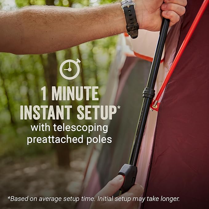 Coleman Skylodge Instant Tent 4/6/8 Person Tent Sets Up in About 1 Minute Weatherproof with Pre-Attached Poles & Carry Bag Made of PFAS-Free Materials