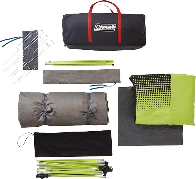 Coleman Carlsbad Dark Room Tent with Screened Porch 4/6 Person Tent Blocks 90% of Sunlight to Keep Inside Cool Weatherproof with Easy Setup Made of PFAS-Free Materials