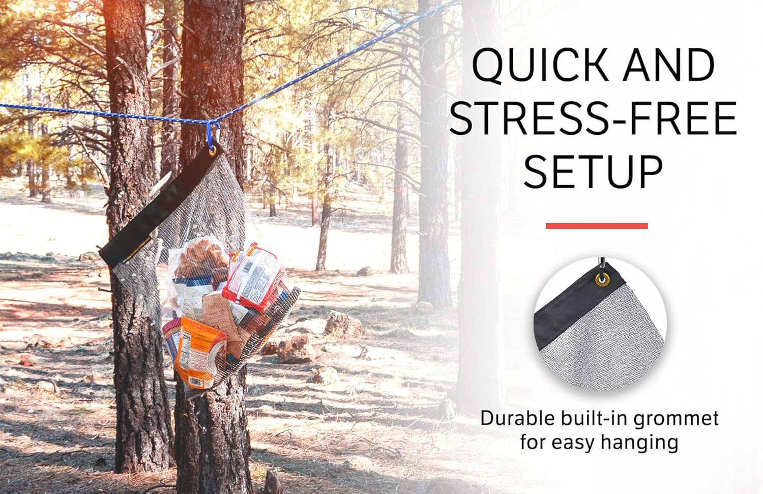 Rodent Proof Bear Bags - Ultralight Stainless Steel Mesh Bag for Camping Food Storage - Sturdy and Rust-Resistant Sack with Lock and Grommet For Easy Hanging