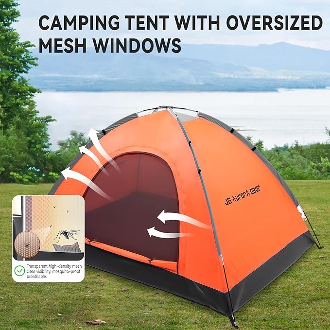 2 Person Camping Tent 4 Person Tents for Camping Windproof Tents for Camping Hiking Backpacking Traveling 2/3/4 Family People Tents for Camping Portable Tent with Carry Bag